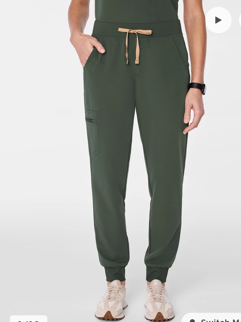 Figs women's Moss Zamora - Petite Jogger Scrub Pant- M - Petite / Moss